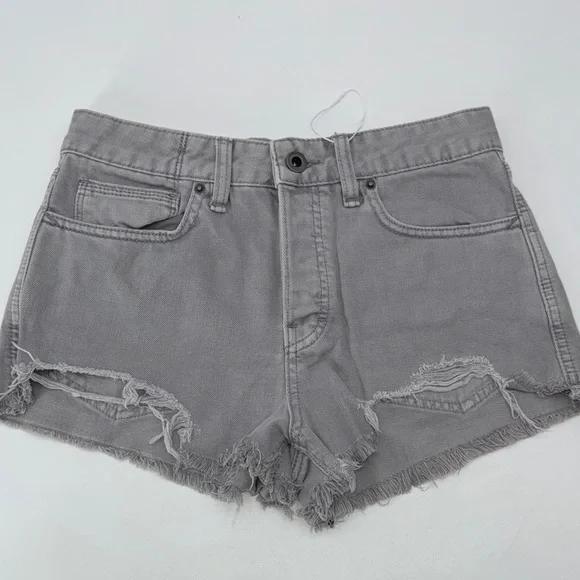 Free people Gray Denim Shorts size 26 no stretch
