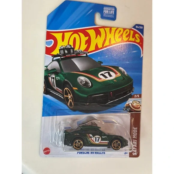 Hot Wheels Porsche‎ 911 Rallye Safari Mode 154/250 Green Diecast Car Collectible