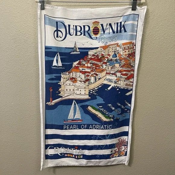 Dubrovnik Croatia Harbor Tea Towel Game Of Thrones Kings‎ Landing Location
