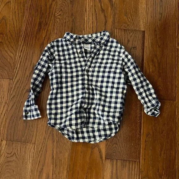 Gymboree 2t navy and cream button down shirt