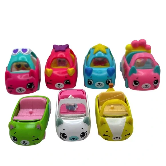 Shopkins Cutie Cars Lot of 7 Diecast & McDonald's Happy Meal Toys Milk Moover