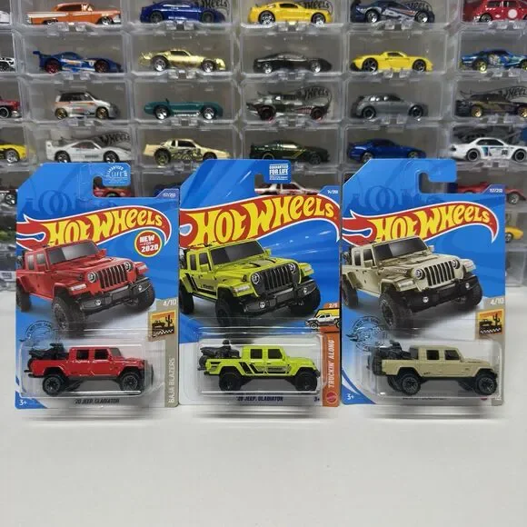 Hot Wheels 2020 Jeep Gladiator Lot of 3 Red Green Tan Color Variations New
