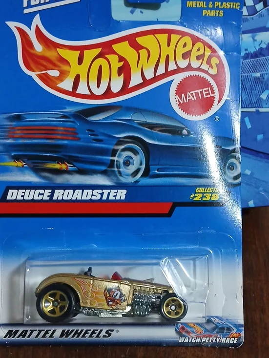Mattel Hot Wheels Deuce Roadster Gold with Red Flames 1999