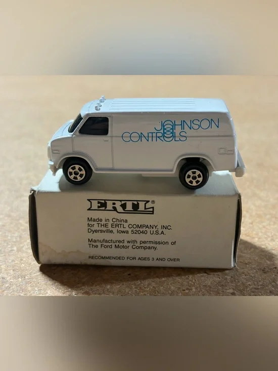 Vintage ERTL Johnson Controls Ford Van Promotional Diecast Toy Car