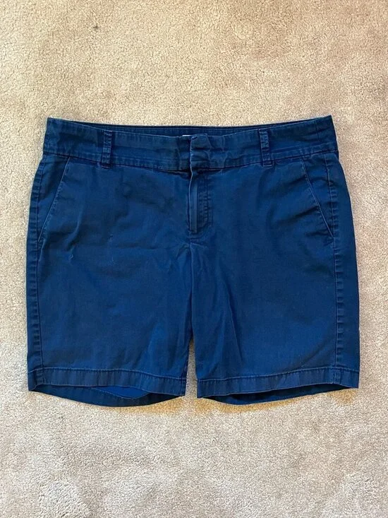 J. Crew Women's Navy Blue Cotton Shorts Size 12 Coastal Grandmother Outdoors