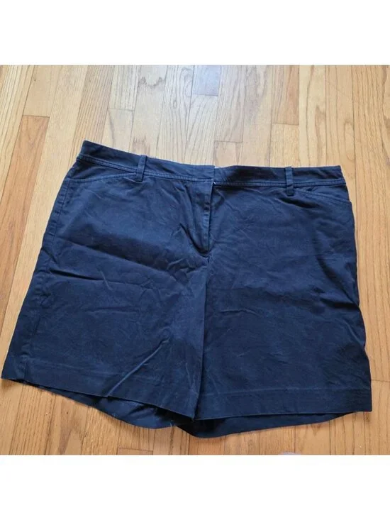 Talbots Perfect Short Size 18 Petite Navy Blue Cotton Blend Womens Shorts