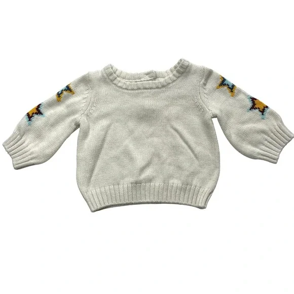 Gymboree Knit‎ Sweater Baby 0-3 Months Infant Ivory Star Knit Adorable NEW
