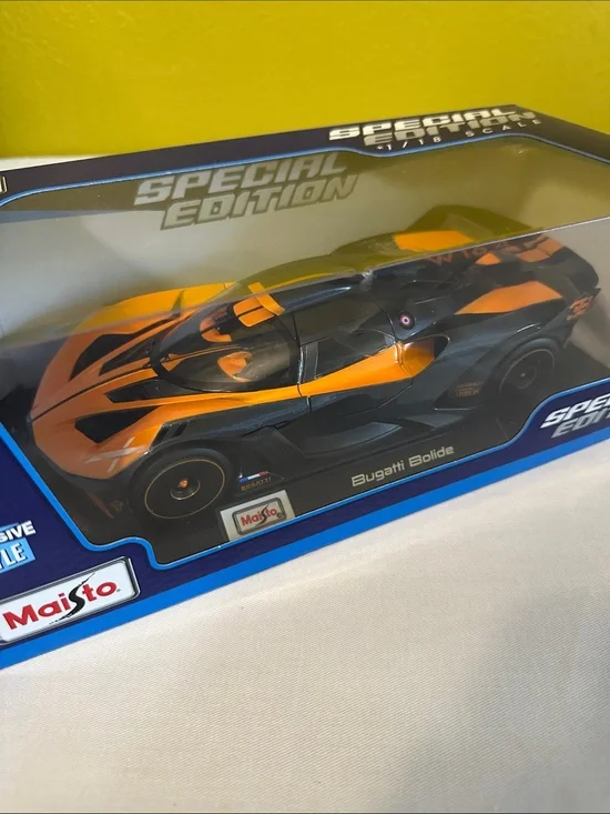 🚗Maisto Bugatti Bolide Special Edition Toy Car - Black & Orange