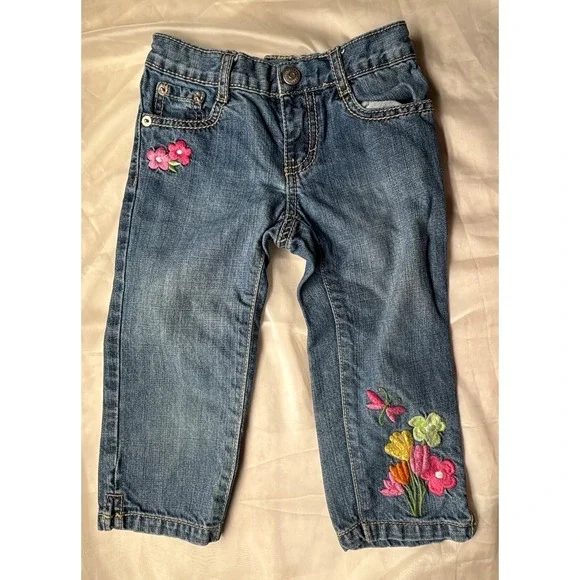 Gymboree Jeans Floral Embroidered size‎ 4