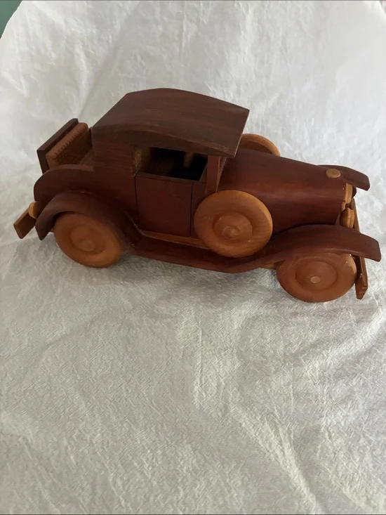 Wooden Vintage Toy Car - Brown