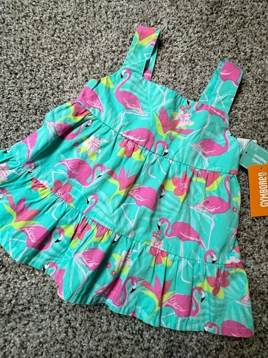🎉5/$20🎉 GYMBOREE NWT Pink Flamingo Baby Doll Top