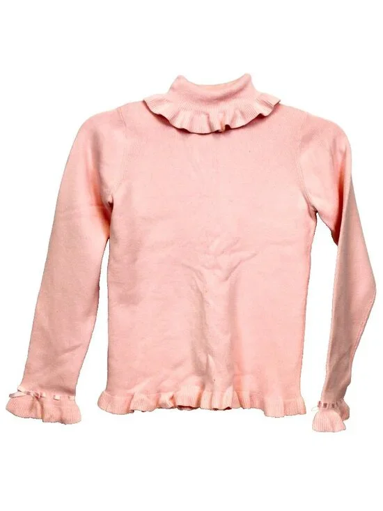 2004 Gymboree City Sidewalk Sweater sz 9 Pink Ruffle Ribbon Bows  Long Sleeve