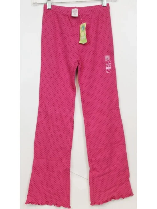 2004 Gymboree City Sidewalk Leggings sz 9 Pink Polka Dot Lettuce Edge Fall Holid