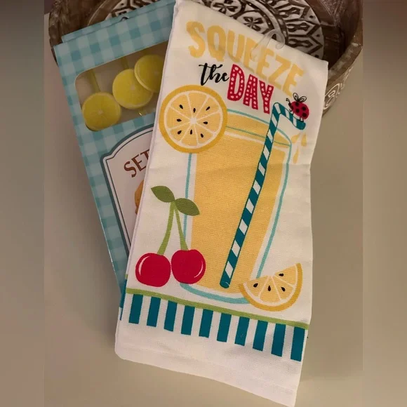 Lemon Towel and Straws Bundle - NWT