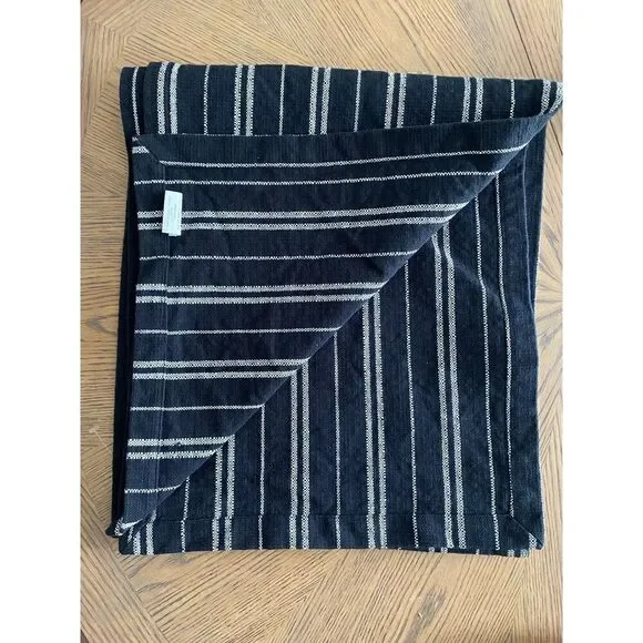 Split P Black and Cream Farmhouse Ticking Striped 15x70” Table Runner