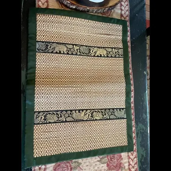 Elegant Handcrafted Elephant Design Place Mats - Set of 5