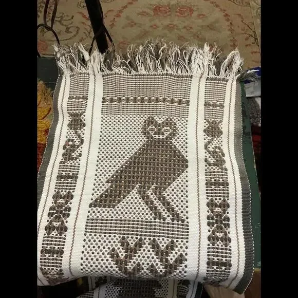 Handcrafted Owl / Animal Design Woven Table Runner