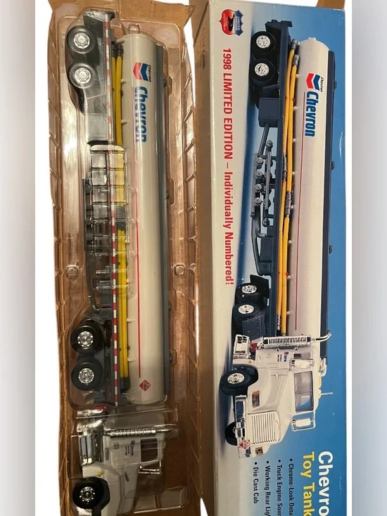 White Tanker Truck Toy for Kids - White & Blue