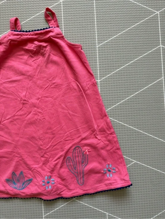 Gymboree|Baby girl/toddler Boho Pink Cactus Floral Embroidered Sundress•size 3T