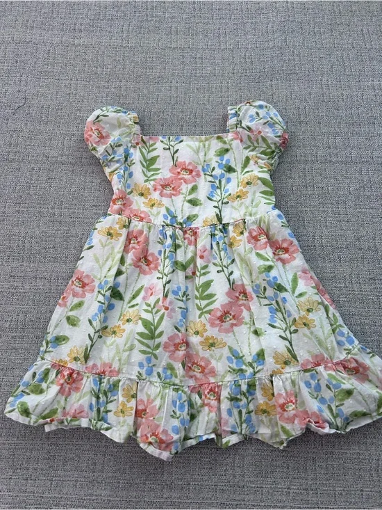 Gymboree White Floral Sundress with Pink, Blue & Yellow Accents. Size 4T