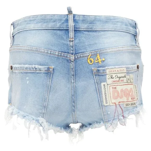 Dsquared2 Distressed Denim Booty Shorts