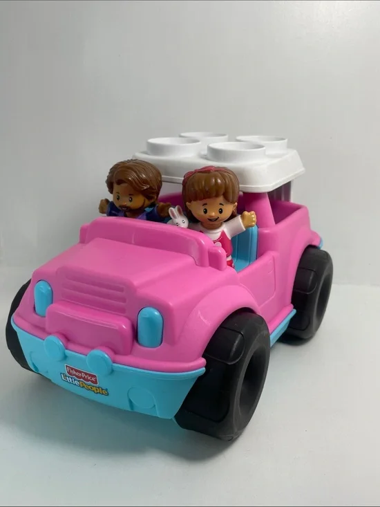 Fisher-Price Little People Pink Adventure Jeep SUV 2010 with 2 figures