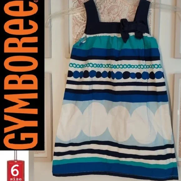 🎁 10/$25- Gymboree stripped blue and tall dress,  size 6