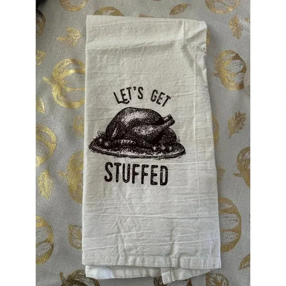 Let’s get stuffed turkey kitchen linen towel
