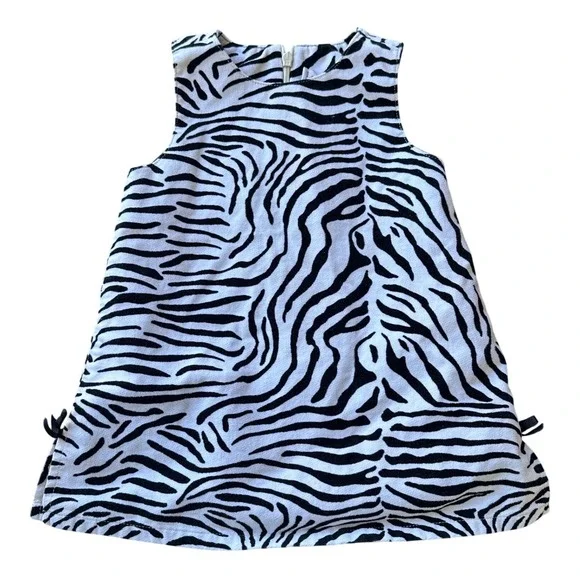 Gymboree Girls Zebra Print y2k Sleeveless Corduroy A-Line Dress ‎ 12-18M