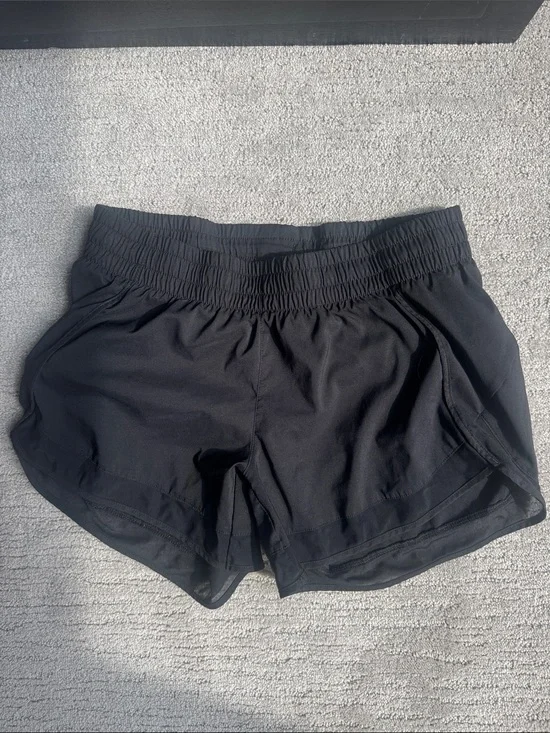 Athleta Black Athletic Shorts with Elastic Waist and Side Slits