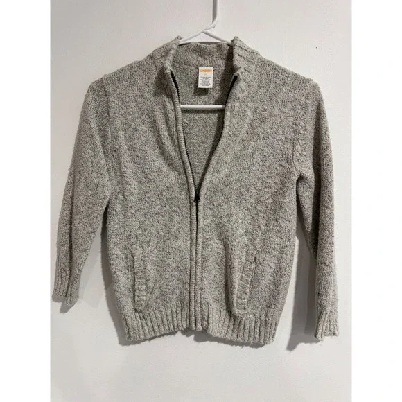 Gymboree Marled Zip-Up Cardigan Sweater Boys 5T Grey Full Zip Knit Pocket