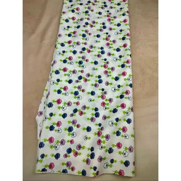 Vintage 1970s Fabric Flower Power 44x60” Mod MCM Groovy