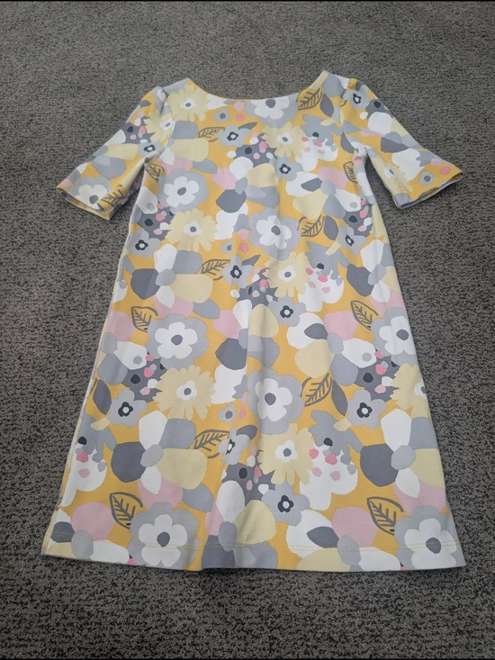 Gymboree Yellow, Pink & Gray Floral Dress