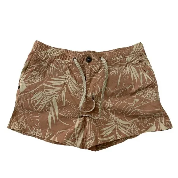 Vuori Shorts Womens Medium Ripstop‎ Pink Salt Rainforest Drawstring Climber