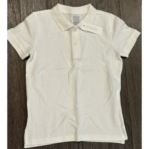 Boys Size 4‎ XS Gymboree White Short Sleeve Polo Uniform Shirt NWT