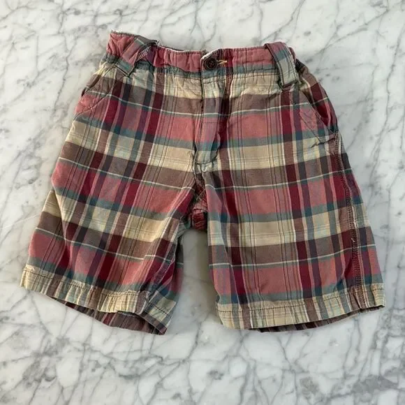 Y2K Ska Toddler Boy Plaid Preppy Shorts Sz 4T