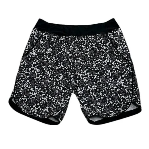 Lands End 9” Board Shorts Sunshade Black Gray Floral Size 10