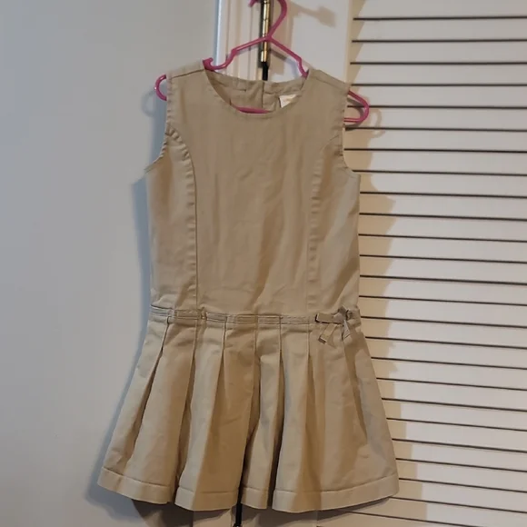 Gymboree Girls' Khaki Pleated School Dress