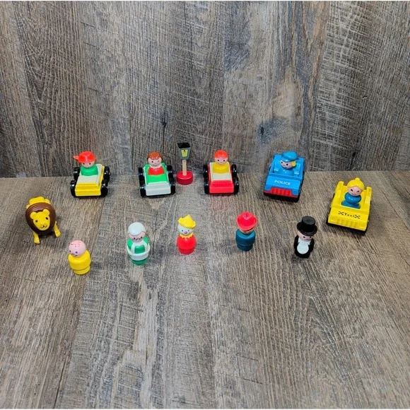 Vintage Fisher-Price Little People Lot Includes Vehicles & Figures
