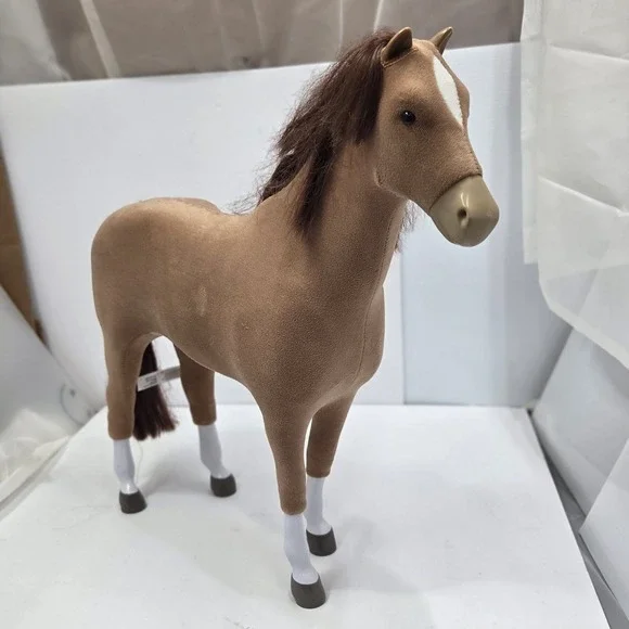 American Girl Doll Horse Chestnut Brown Velvet Plush Blaze White Socks GFK94