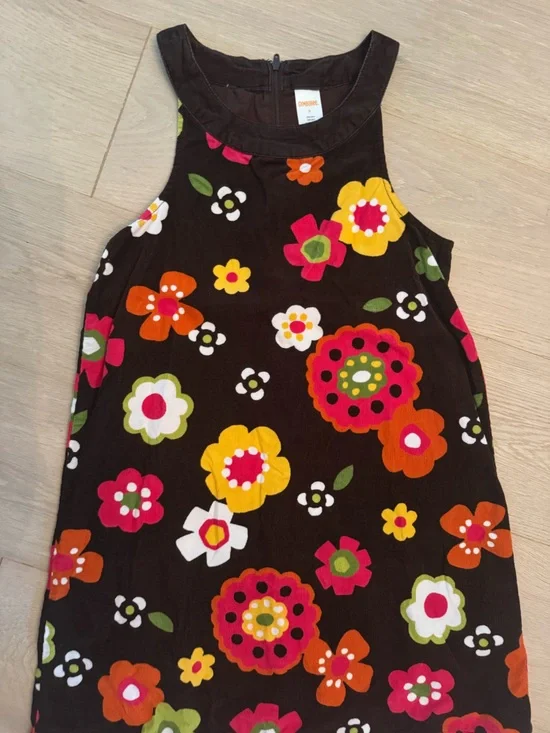 Gymboree Brown Halter Dress with Bright Floral Print