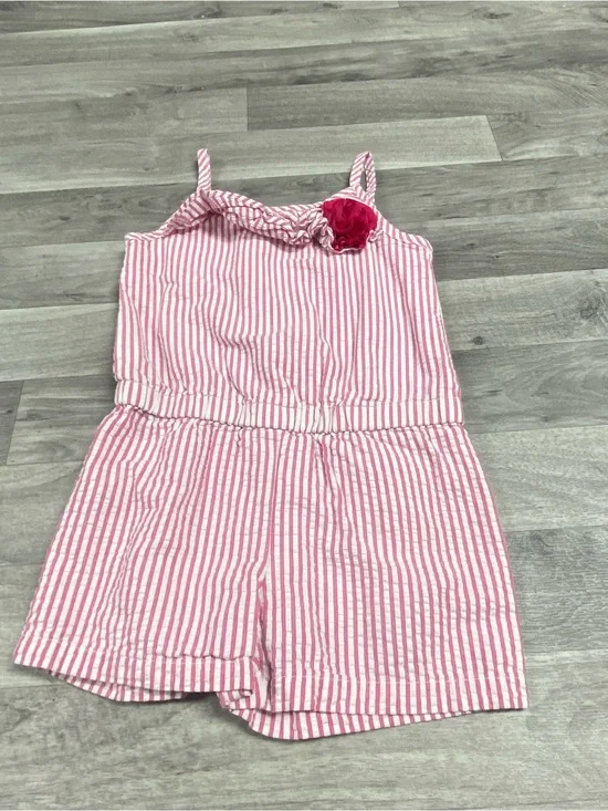 Gymboree Pink and White Striped Girls Romper with Flower