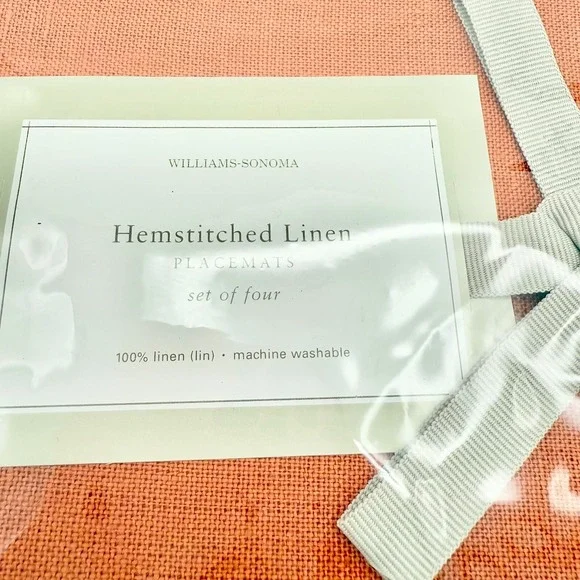 Williams Sonoma Hemstitched Linen Placemats Terracotta Set of 2 (2004) Hungary