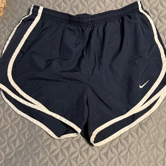 Nike Women's Dark Blue Athletic Shorts with Light Trim