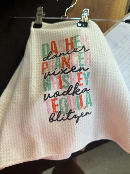 White Graphic Waffle Knit Skirt with Multicolor Text