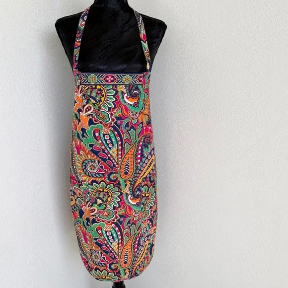 Vera Bradley Paisley 100% Cotton Apron Unisex OS Multi Adjustable waist tie