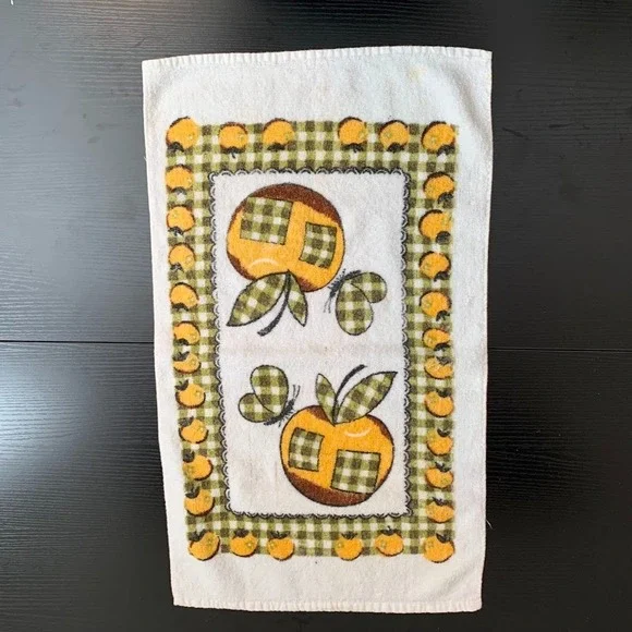 Vintage Butterfly Apple Retro‎ Terrycloth Kitchen Hand/Dish Towel