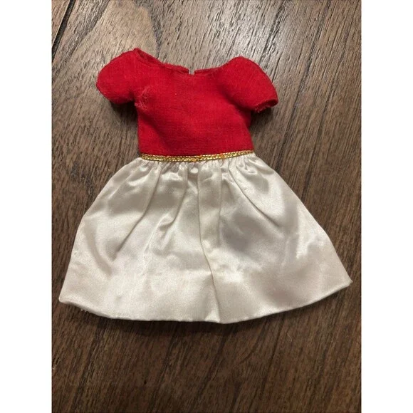 Barbie Skipper Red And Gold  Dress