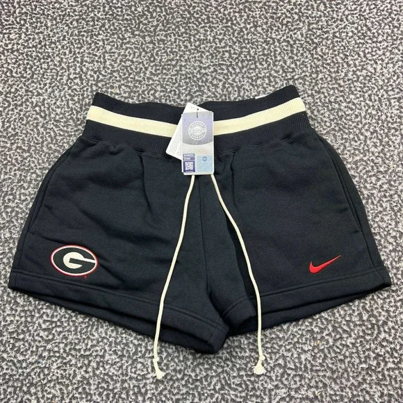 Nike Georgia Bulldogs Athletic Shorts Women Medium Black Fleece New M