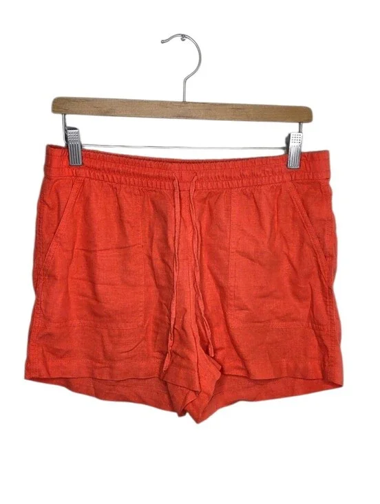 J. Crew Factory Orange Linen Blend Mid-Rise Shorts Size Small 2.5